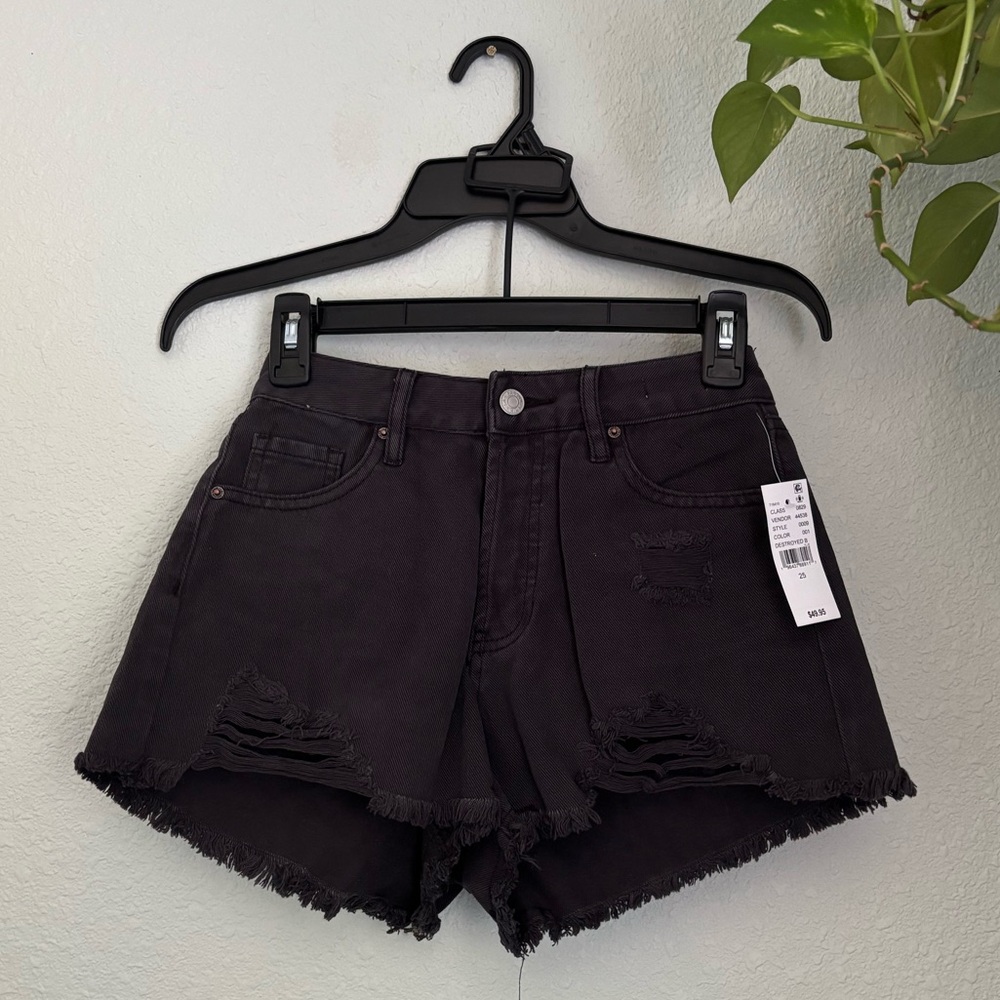PacSun Black Distressed Jean Shorts